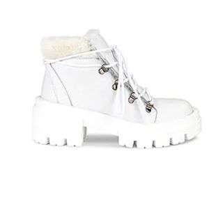 NEW White Winter Snow Boots Equitare Joyce Ankle Platform Combat Leather 38